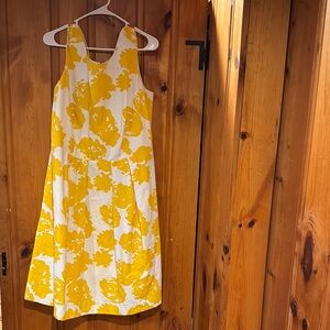 Yellow Floral Sleeveless Dress